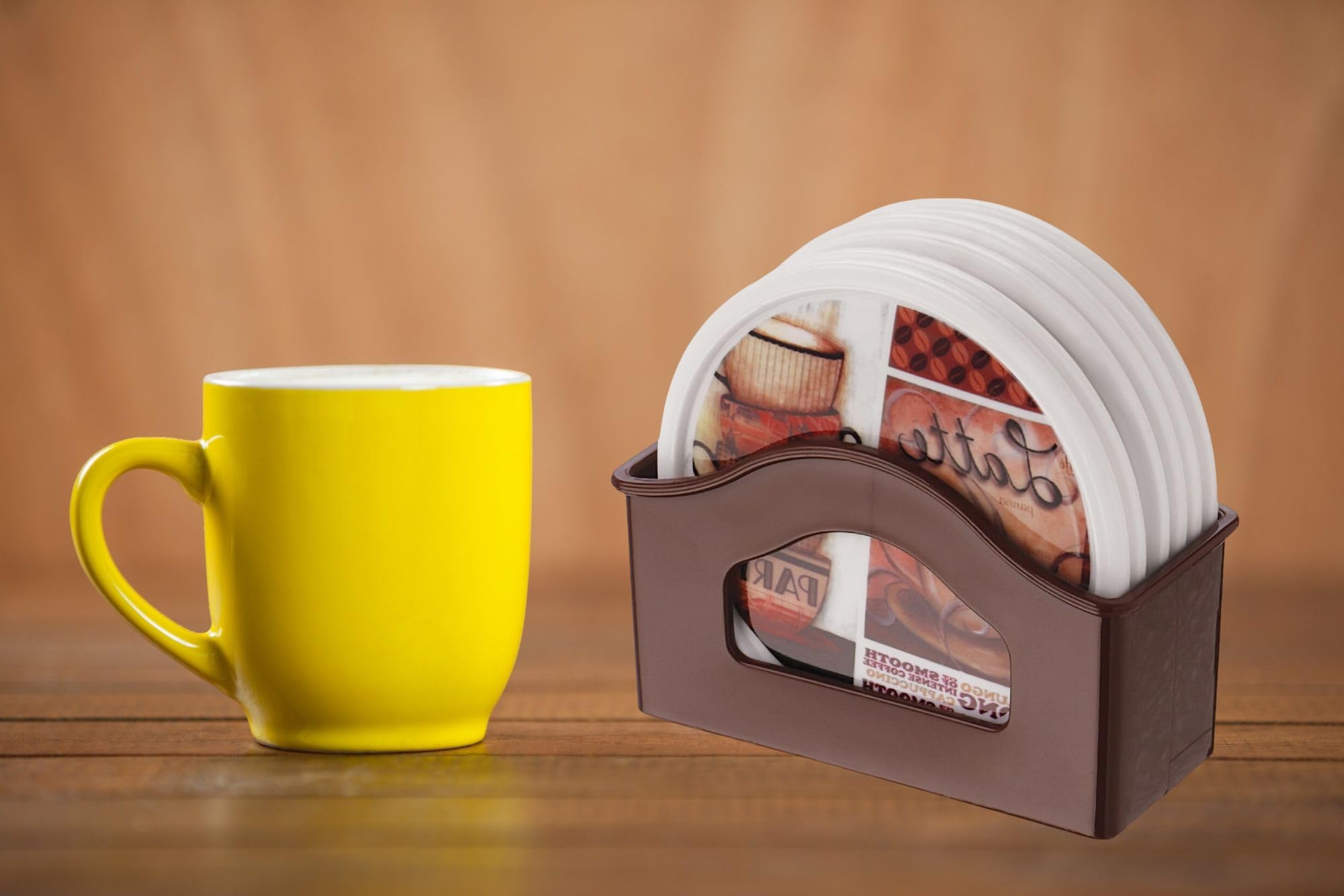 Sonal Tea TimeCoaster - Set of 6 Coasters with Coaster Stand, Best fit for Tea Cups, Coffee Mugs and Glasses (Tea Time) — Amazon image 14
