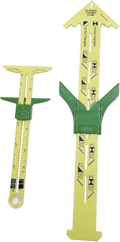 Juego de 2 tamaños diferentes de instrumentos deslizantes 5 en 1 en forma de T con calibre de triángulos sin complicaciones, regla de medición de