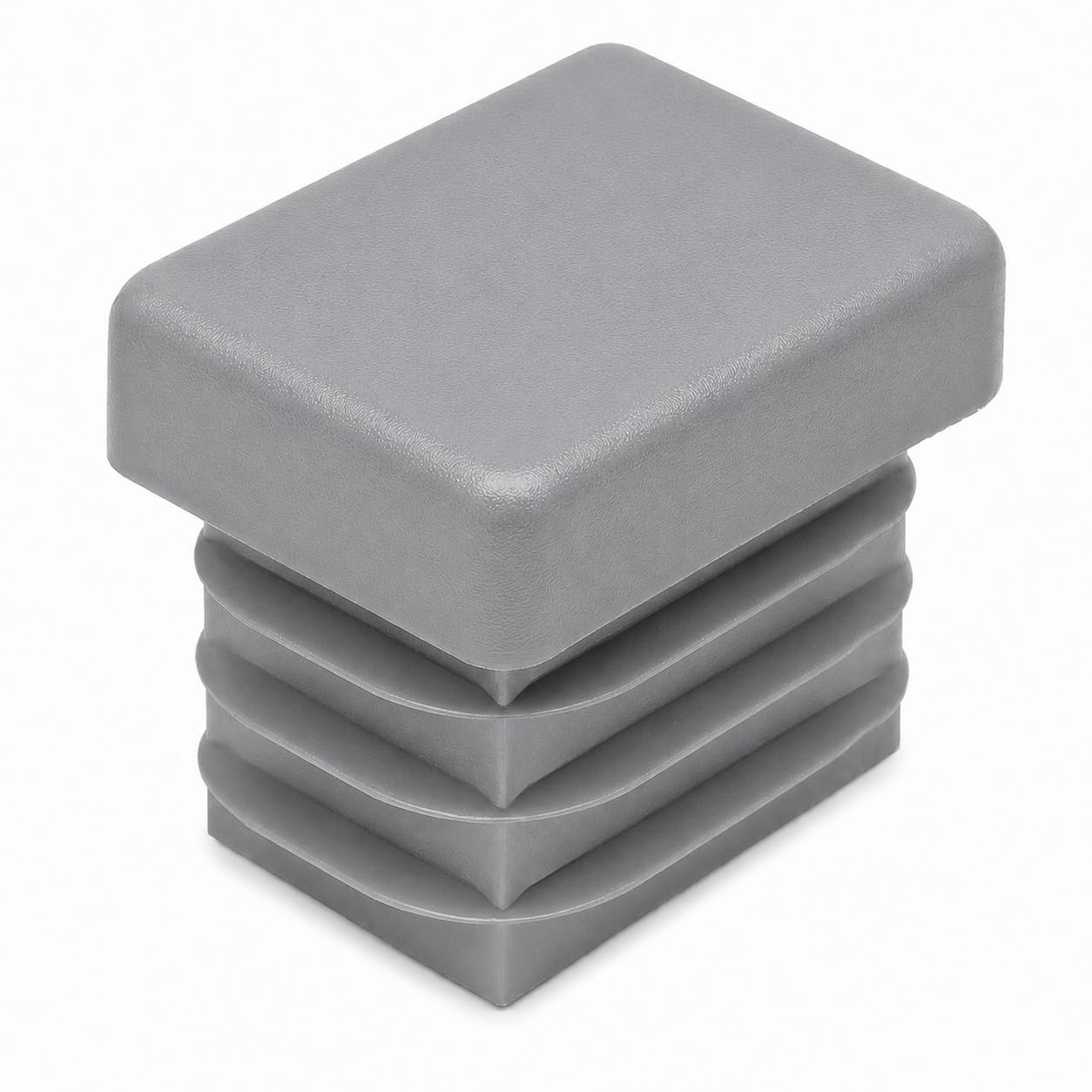 (Pack of 40) Rectangular Plastic Plugs 19/32" x 25/32" (15 x 20 mm), Matt Tube Inserts, Fence Post Caps, Window Gray RAL 7040