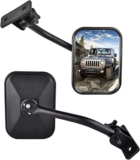 Nifeida Upgraded Mirrors Doors Off Compatible with Wrangler, Anti-Shake Side Rearview Mirror Easy-Install Quick Release Rectangular Mirrors fit for Wrangler TJ JK JKU 1996-2018, 2 Pack