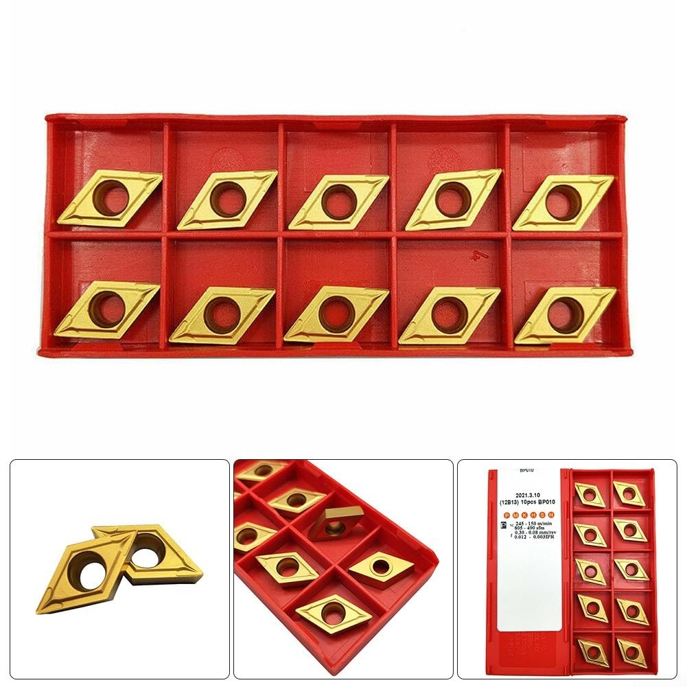 Lot de 10 inserts de tournage CNC DCMT11T304 BP010 pour porte-outils SDJCL SDUCR Performance de coupe fiable