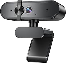 1080P Webcam Computer Camera with Microphone & Wide View - Auto Light Correction Webcam for PC, Mac, Laptop, Desktop - Built-in Privacy Cover Plug & Play USB for Zoom/Skype/Streaming