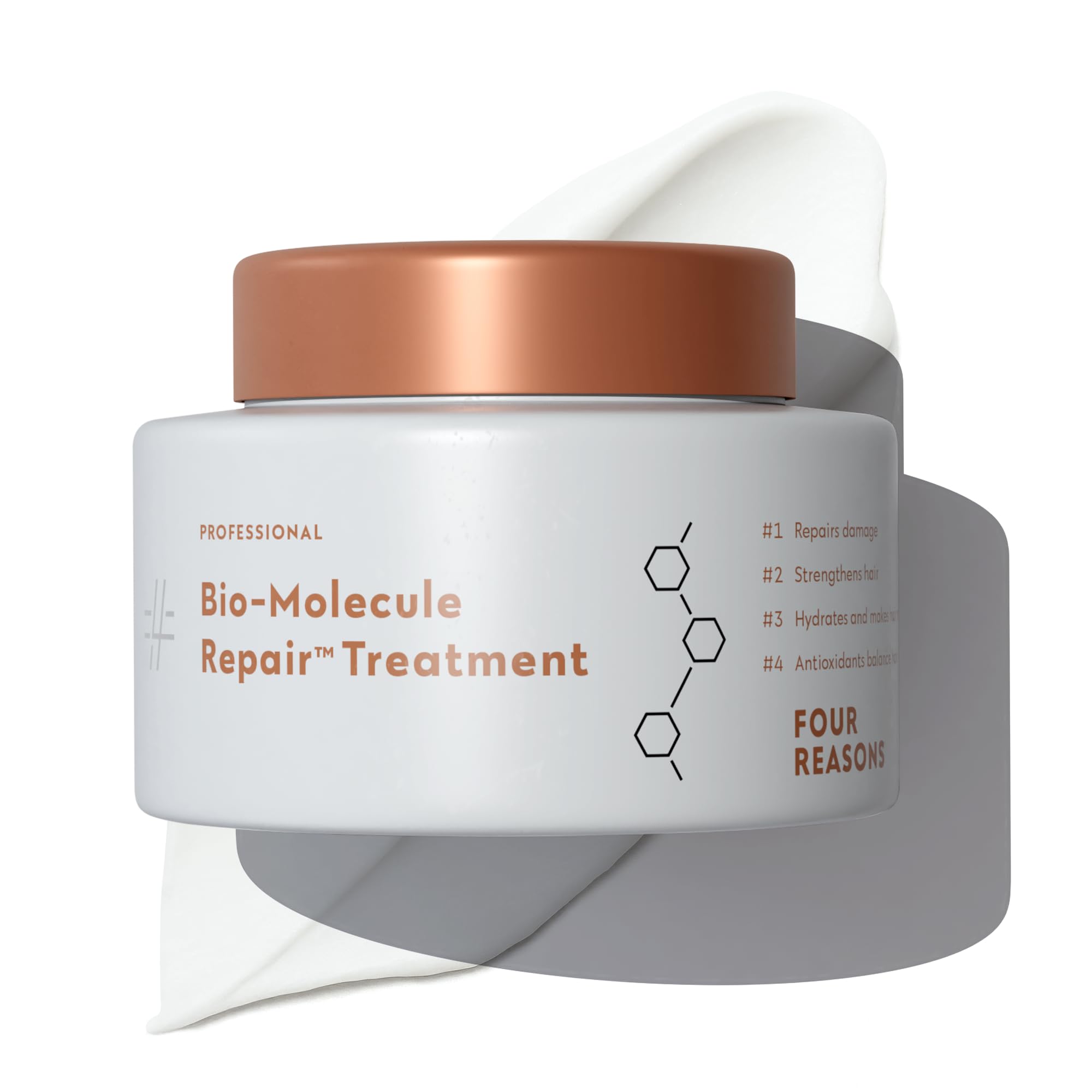 FOUR REASONS Bio-Molecule Repair Hair Mask for Damaged Hair – Hydrating & Deep Conditioning Hair Mask & Bond Repair Treatment for Dry, Frizzy, or