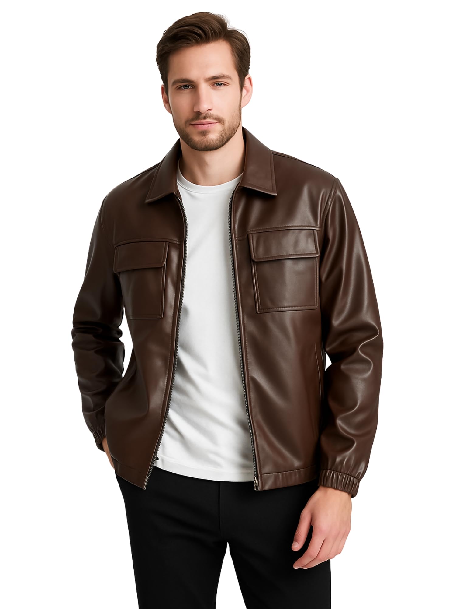 Buy RAXEDO Faux Leather Jacket For Man – Lightweight, Travel-ready