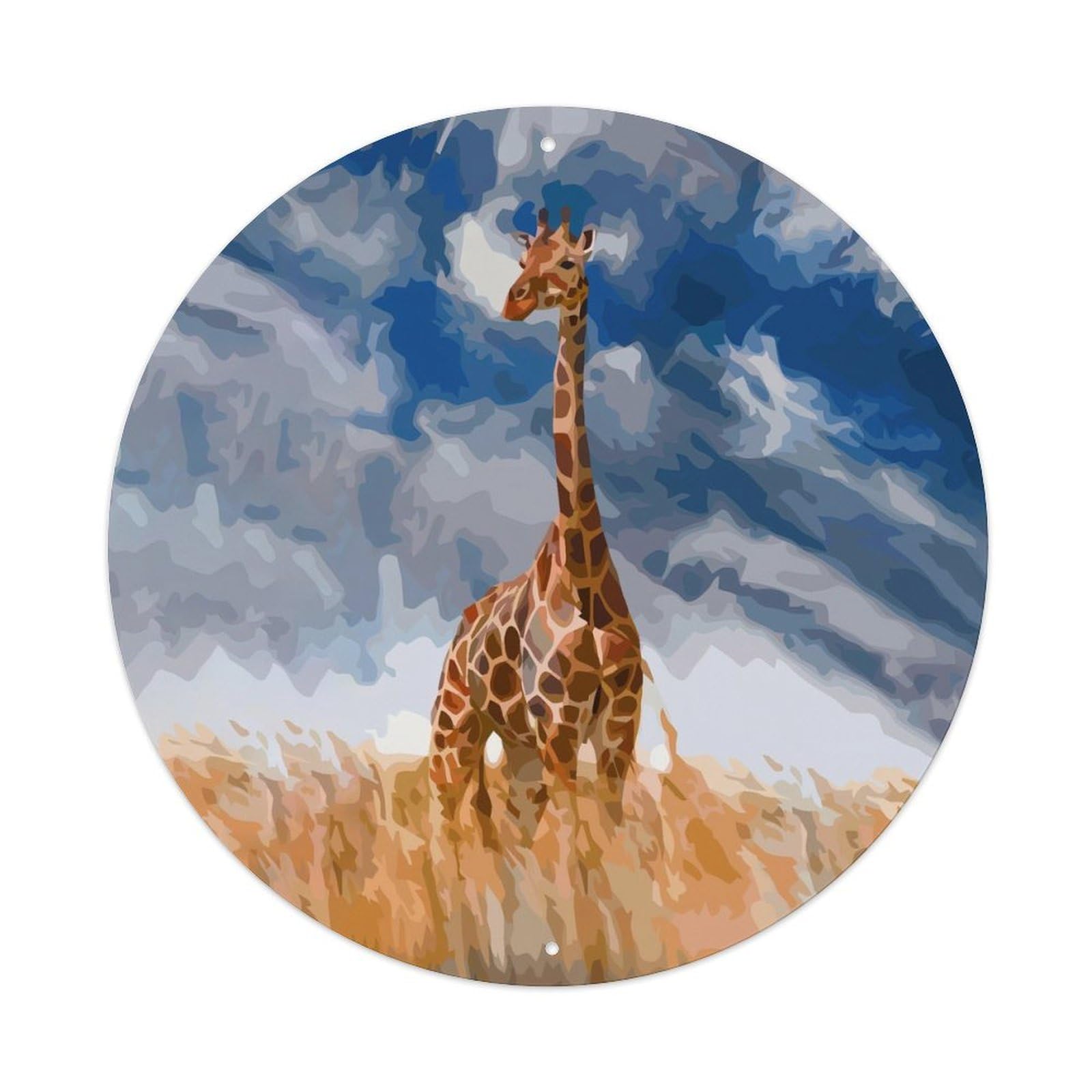 Animal Artwork Giraffes Vintage Metal Tin Sign Plaque Wall Decor for Cafe, Club Bar, Office, Garden Metal Poster 8x8Inch