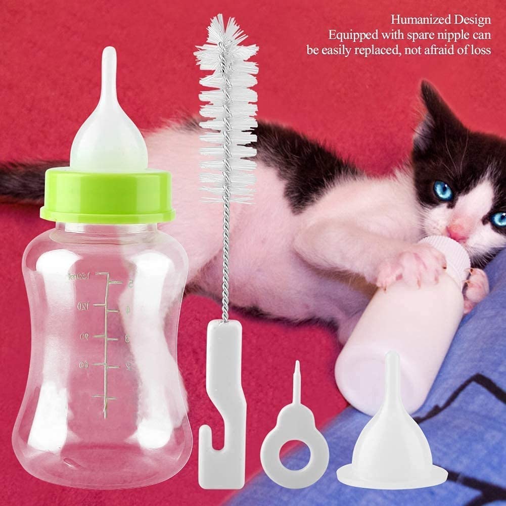 RvPaws Milk Feeding Bottle Set for Puppies, Cats, Dog, Kitten, Rabbit (Color May Vary)