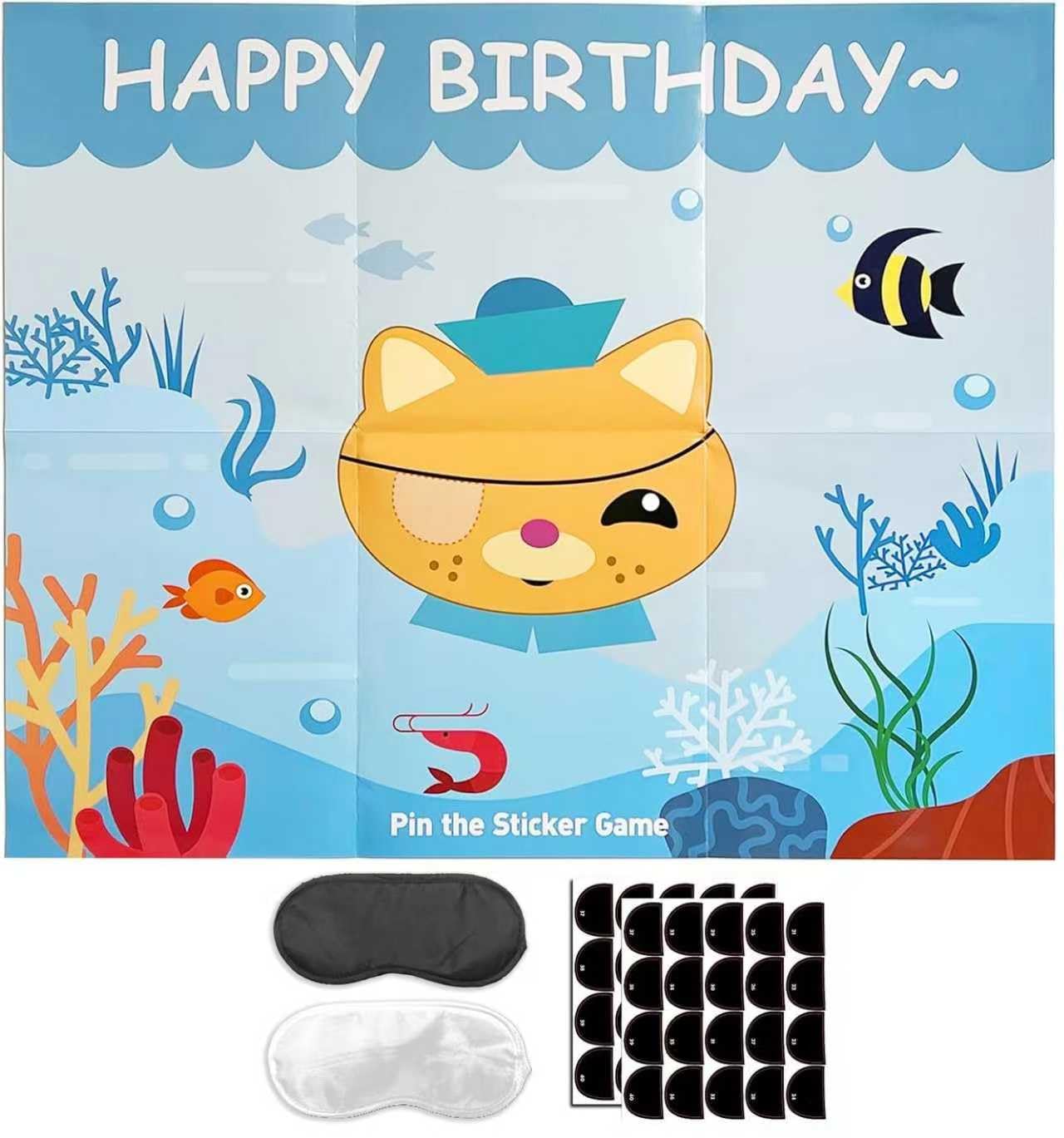 Pin The Tail Games Birthday Party Supplies for Kids, Pin The Patch on Cat Games Party Games for Boys Girls Kids Birthday Baby Shower Party Favors Decorations