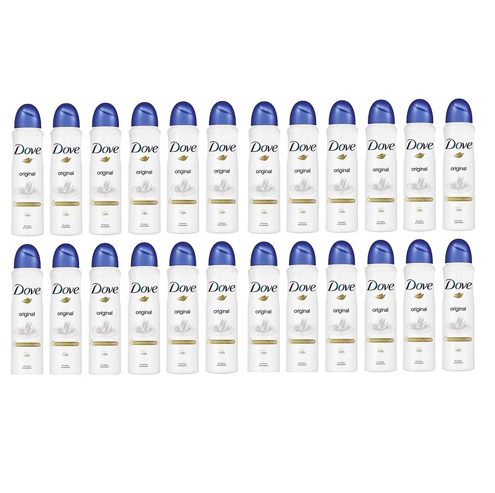 Dove - Desodorante en aerosol original, 0% alcohol, 48 h, antitranspirante, 24 unidades, 150 ml