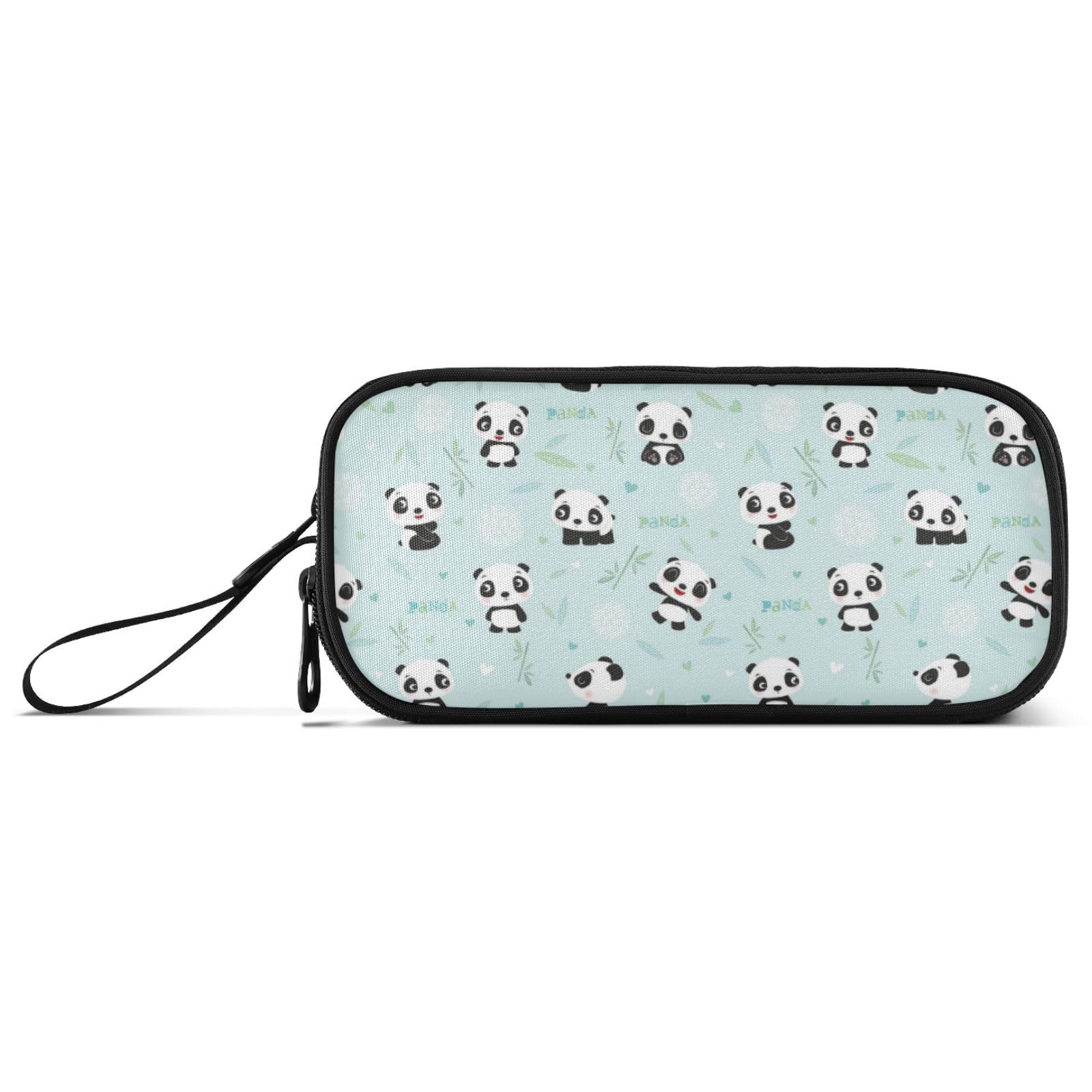 Large Pencil Case, Big Capacity Pencil Bag Pen Pouch Holder 3 Compartments, Cute Panda and Bamboo School Office Supplies Stationery Makeup Bag Storage Organizer for Students Girls Boys Women โ image 1
