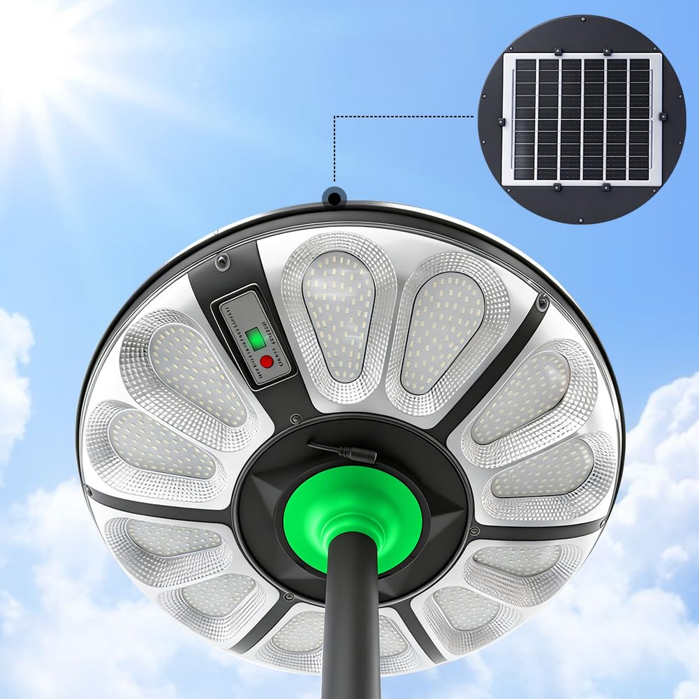 Solarlampen für Außen mit Bewegungsmelder 75W 10000K Superhelle Solarleuchte 780 LED Solar Strahler Aussenleuchte IP65 Aussen Lampe Outdoor 240cm Lichtmast für Garten, Hof Garage, Haustüren