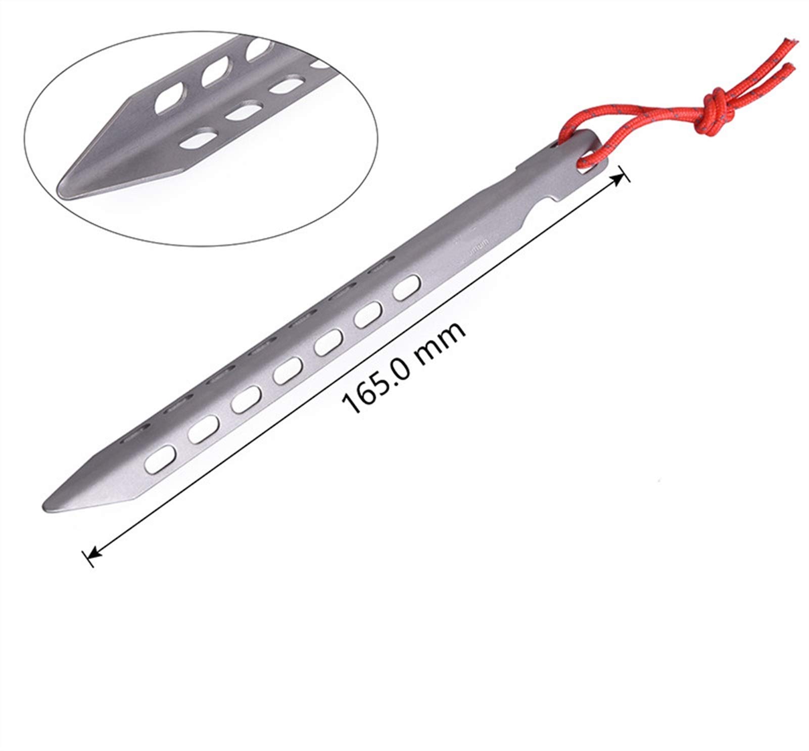 Robuste et Durable 6/8/12 pièces Accessoire de Tente piquets en Titane piquets de Tente de Camping Tente Portable Clou en Titane pour Jardinage randonnée (8 pièces)