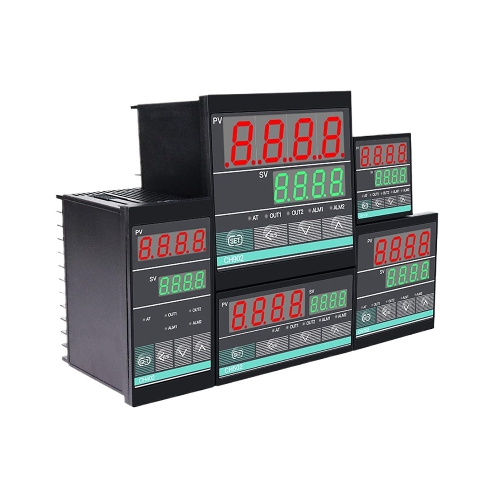 Compatible for CH Series SSR/Relay Double Output AC 220V Thermostat Universal Input Intelligent Digital PID Control Temperature Controller(96x96mm CH902)