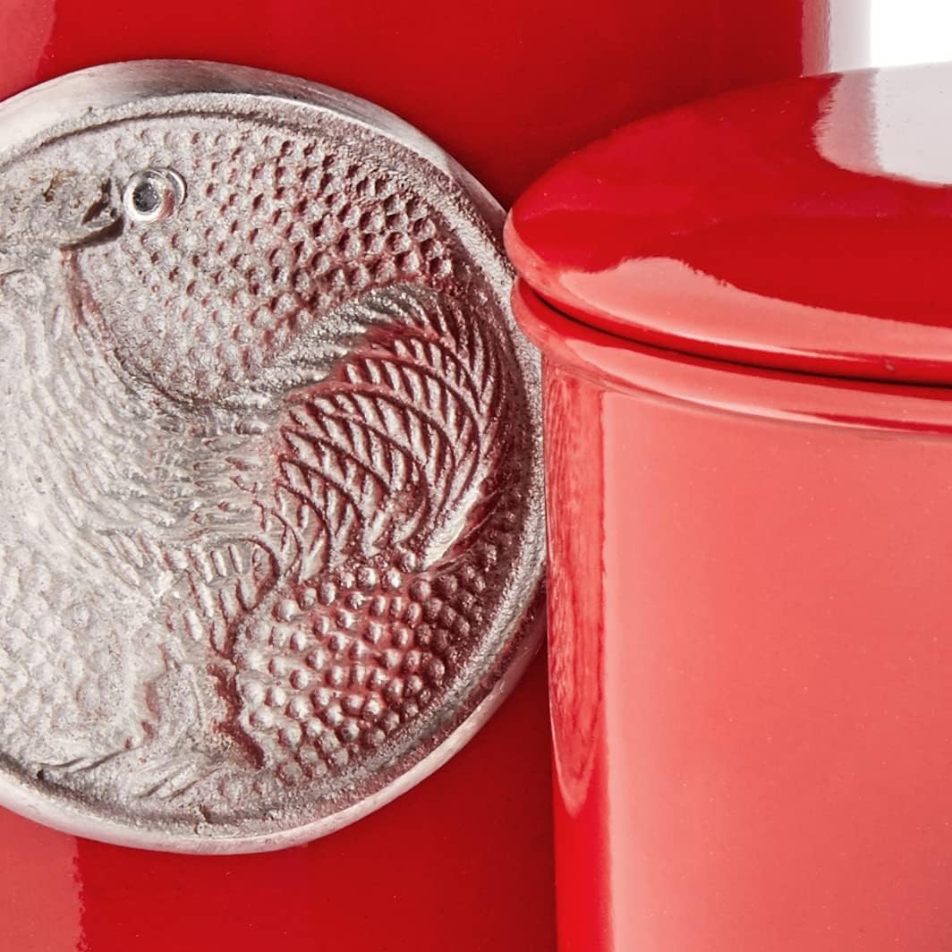 Old Dutch, Red 4 Piece Rooster Canister Set