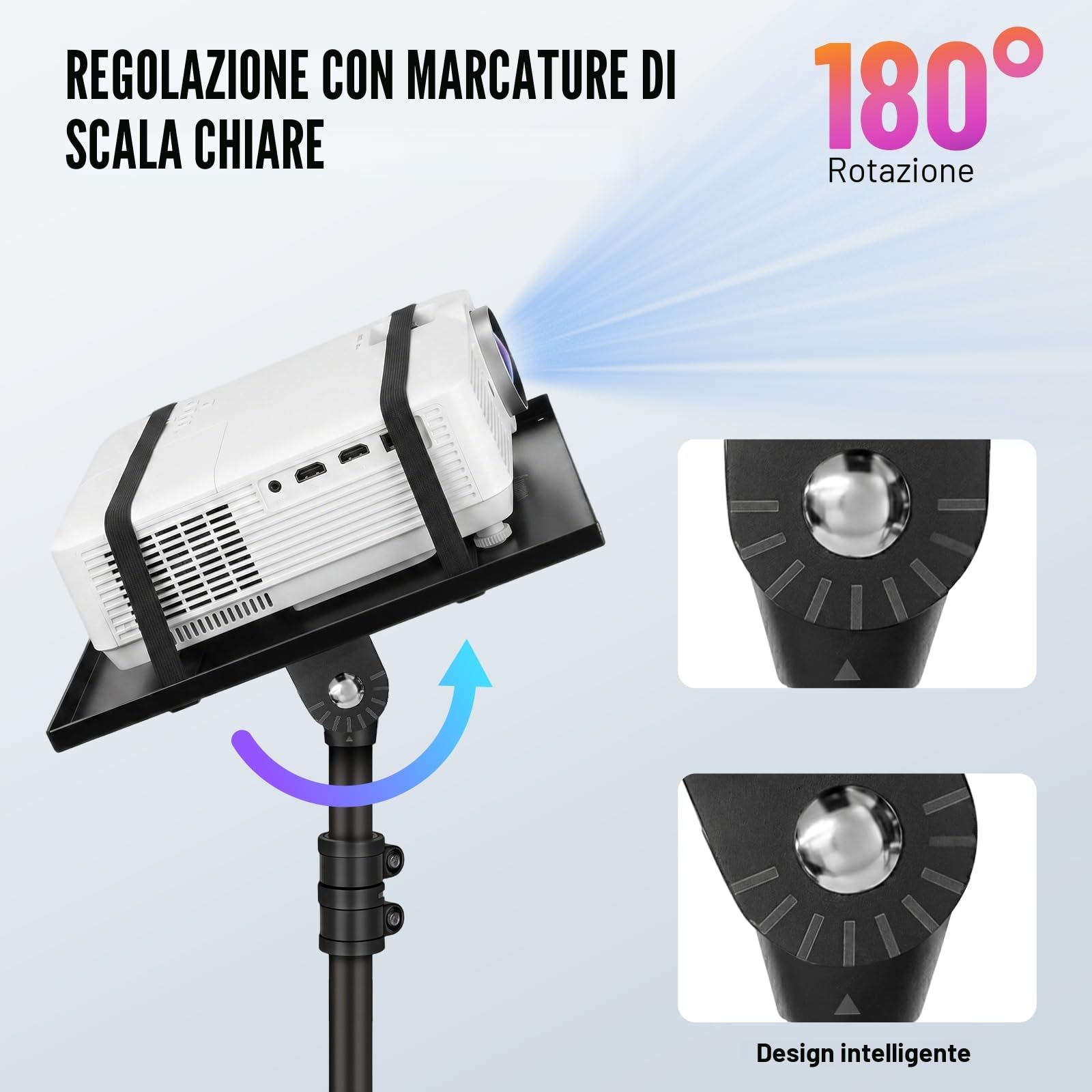 CAHAYA Supporto per treppiede per proiettore universale per computer portatile, supporto multifunzionale per DJ Rack Stand con altezza regolabile CY0331