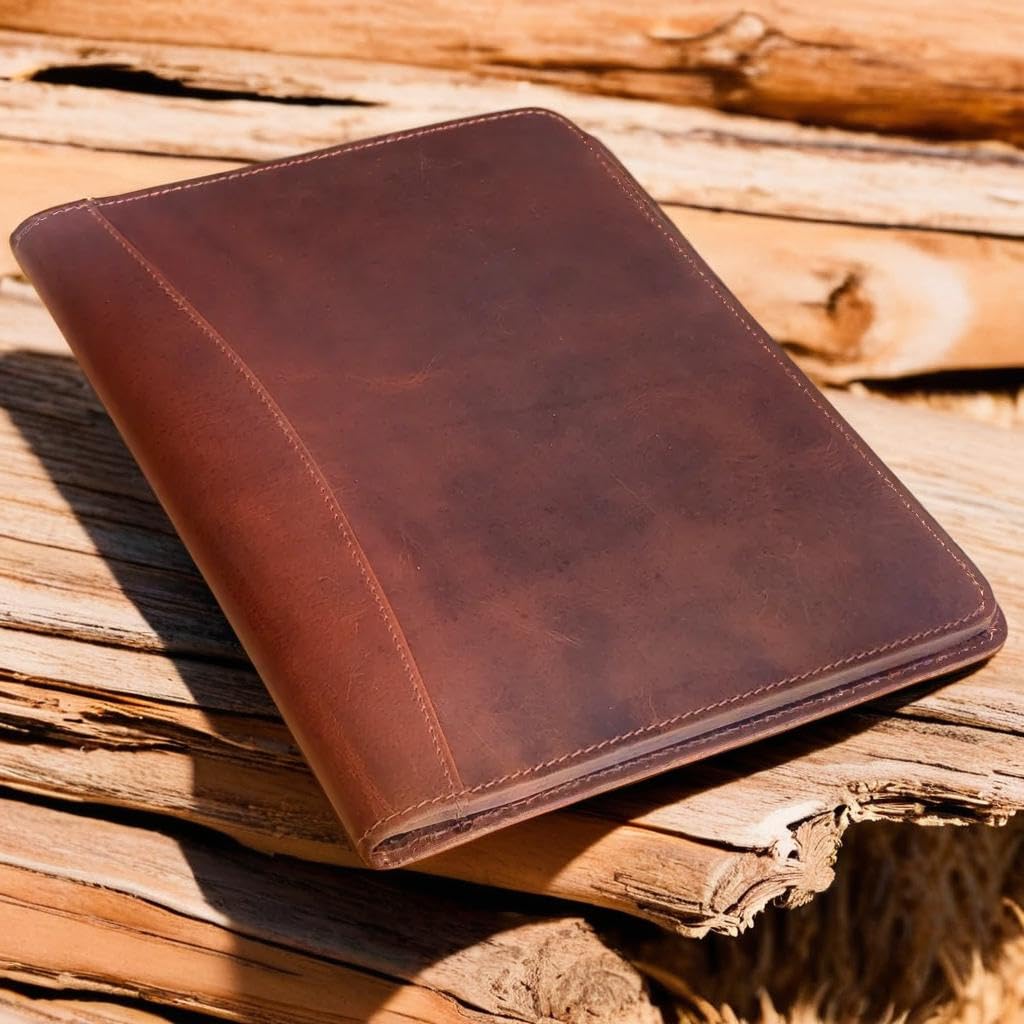 Porte-documents professionnel en cuir – Stylo de luxe avec dossier de CV – Classeur en cuir avec porte-cartes de visite – Hommes et femmes pour porte-documents