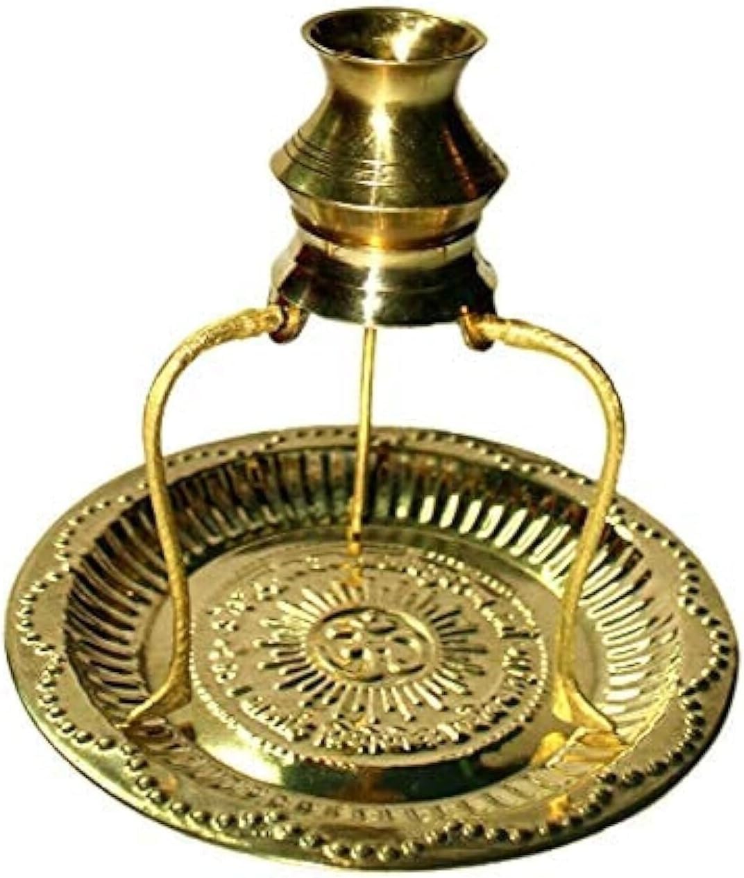 Seven Chakra Tree Shivling Stand with Brass Puja Plate Jalabhishek of Shivling Brass Lota for Puja Tripai Small Kalash Pot Hindu Item Showpiece for Pooja