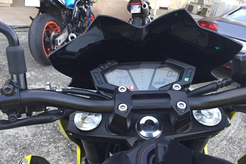 avdb-moto Szyba/Deflektor wiatru kompatybilny z KAWASAKI Z800 Z-800 2013-2016 Z poliwęglanu (Czarny Podwójna krzywizna)