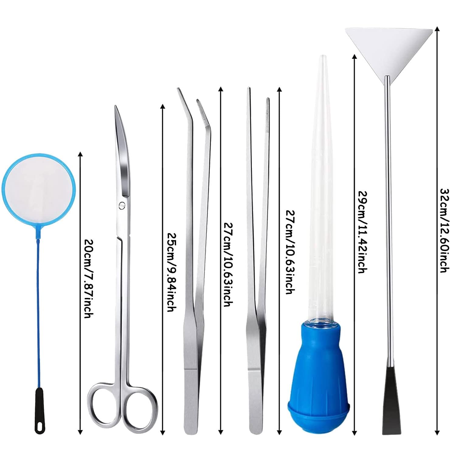 Sunshine smile 6PCS Accessori Acquario,Forbici Acquario,Pinza Acquario,Acquario Aquascaping Kit,Acquario Pinzette per Acquario,Acquatica Strumenti Set,Acquario Aquascaping Kit