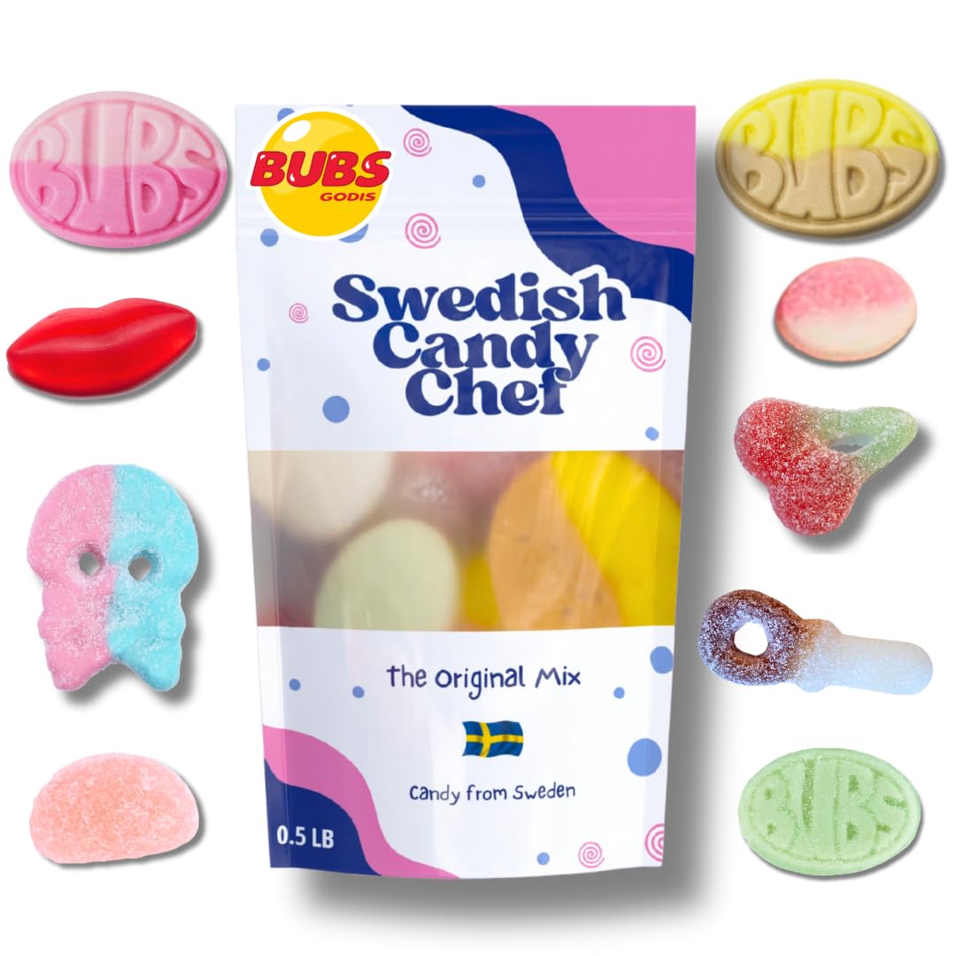 Swedish Candy ChefMix - Bubs Swedish Candy - Variety Pack - Hand Packed in Sweden - .5LB