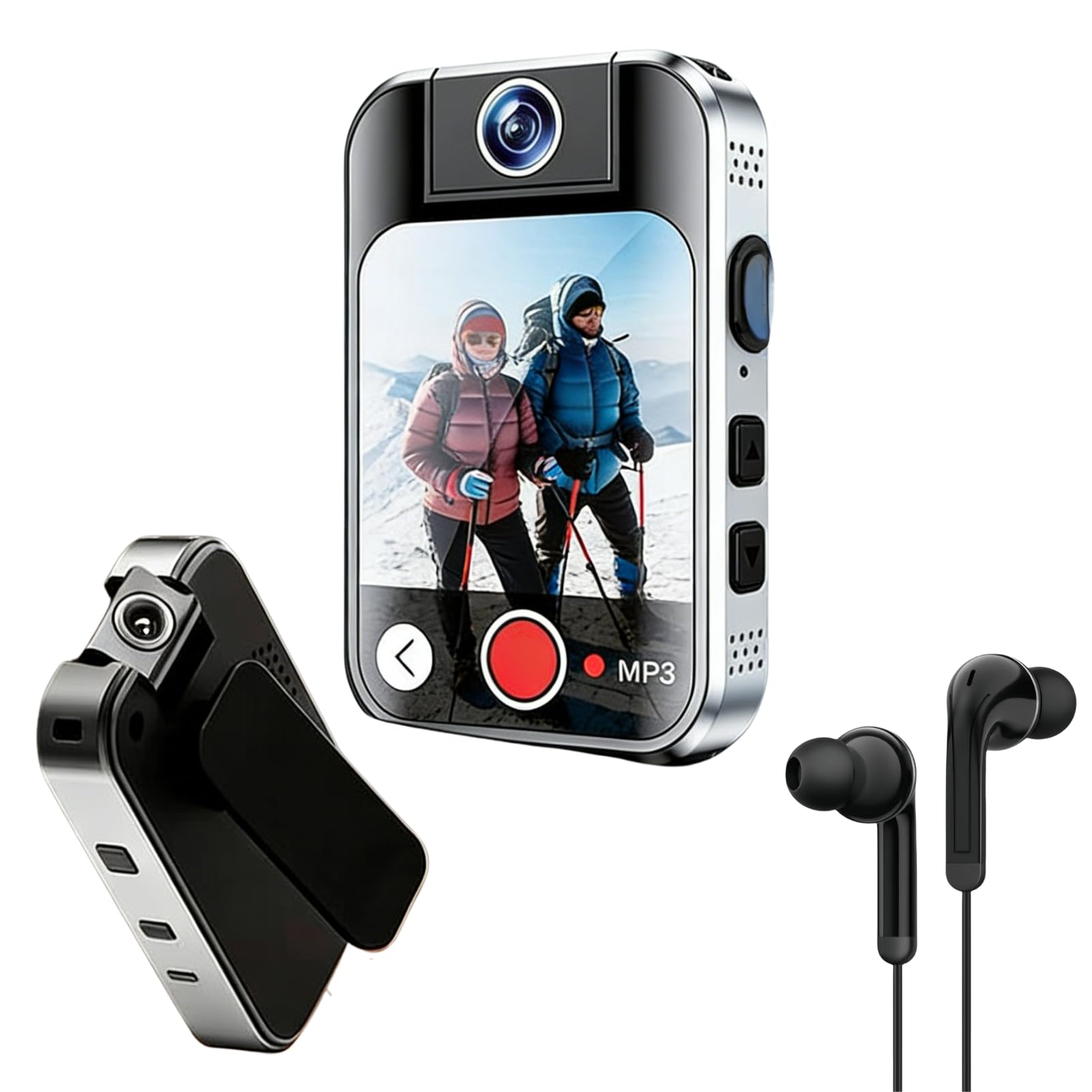 Lettore MP3 Bluetooth 5.4 Sportclip 2.0 pollici Touch Screen Music Player con fotocamera per sport, MP3 con 7 giochi cerebrali, video, registratore, foto, e-book, supporta fino a 256 GB