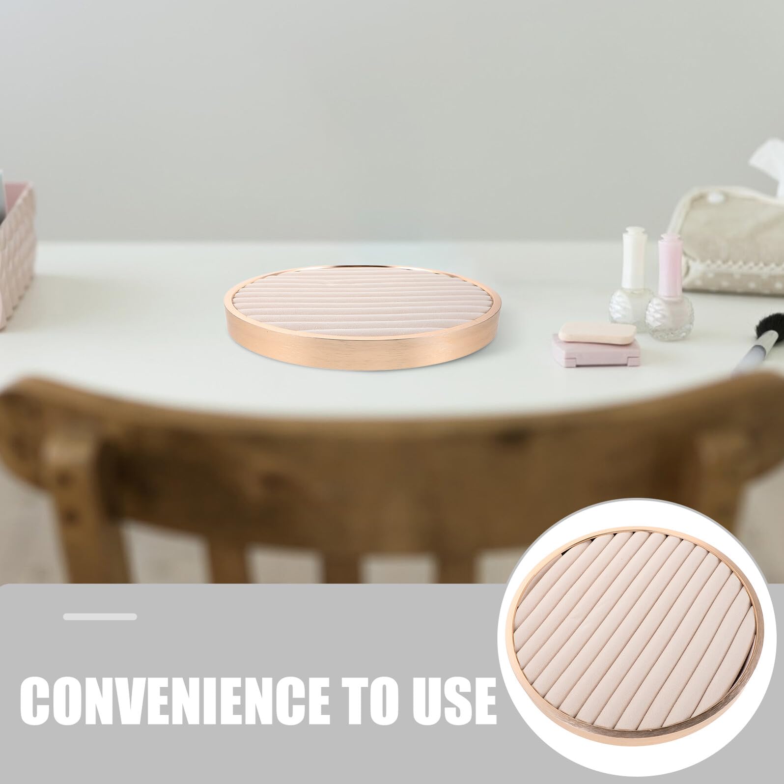 Plateau de Toilette Rond Velours Petit Plateau Organisateur pour Bagues et Boucles Oreilles pour Présentation Rangement de Bijoux