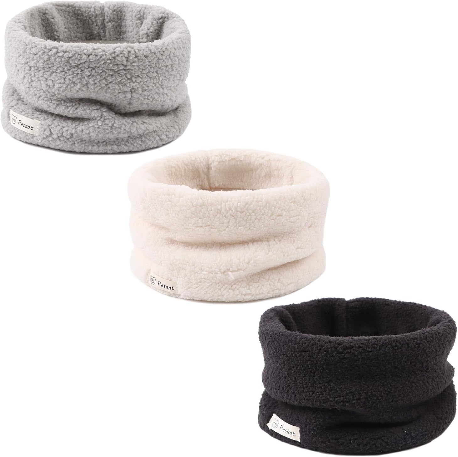 Zsedrut Fleece Warm Kids Scarf Thick Velvet Boys Girls Round Scarves Toddler Kids Winter Neck Warmer