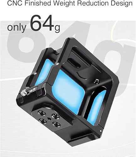 Miniatura 7 de Marco protector de jaula para GoPro Hero 11 Black Mini, aleación de aluminio, agujero de extensión de 14 pulgadas, carcasa de jaula de cámara de