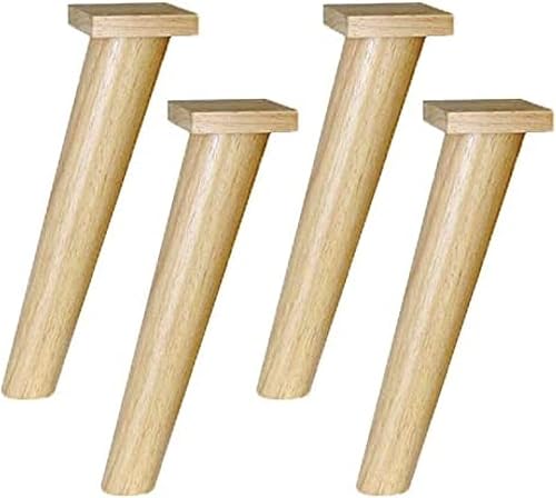 BOCNYC 4 Pies de niture de madera maciza con cono oblicuo de repuesto para mesa, patas para sofá, cama, gabinete, silla, sofá, patas de nitura, con