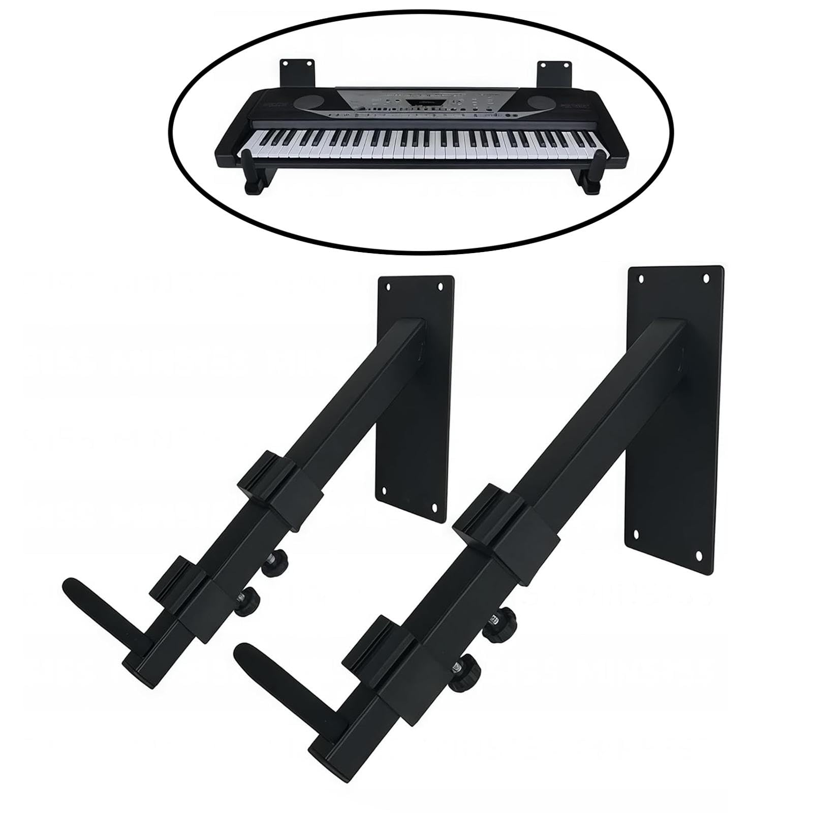 Harilla 2 Stück Haken für elektronische Keyboards und Gitarrenständer, universelle Aufbewahrungsmöglichkeit, verstellbarer Halter, Wandhalterung für