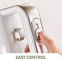 Vista 3 de Master - Batidora de mano eléctrica de 5 velocidades con Turbo Boost, batidor de acero inoxidable, batidores, ganchos para masa y espumador