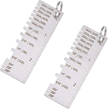 Medidor de espessura de aço calibre de espessura de folha de metal calibre chapeado ferramenta de inspeção de tamanho de fio de tamanhos de metal calibre de espessura, 2 peças calibre de folha de metal dupla face