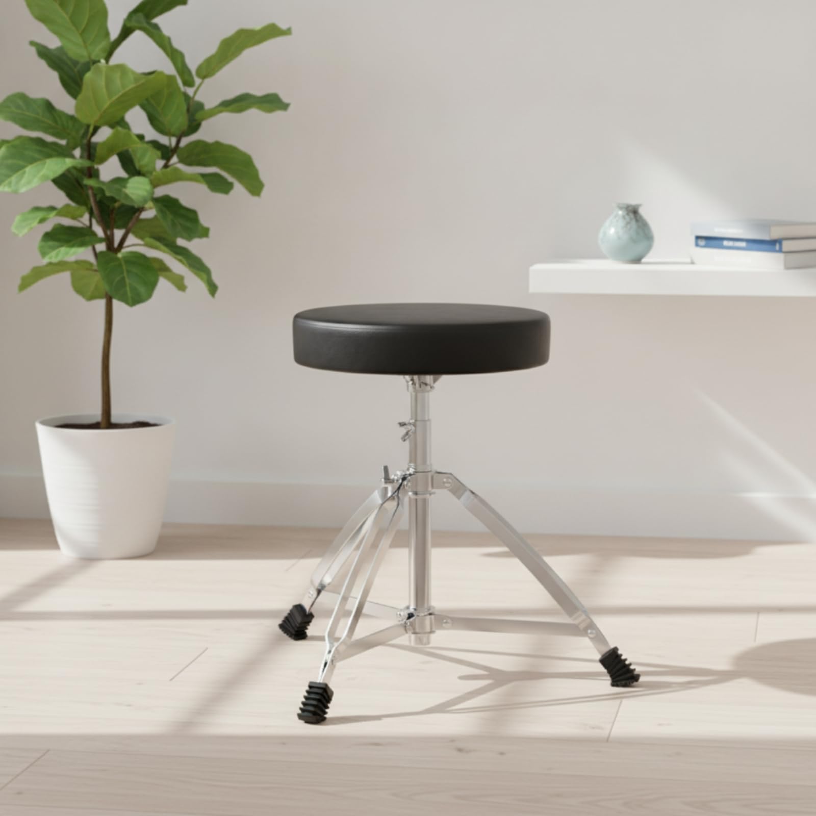 Sillín Batería Ajustable Banqueta Batería con Asiento Acolchado Cómodo Banco para Bateristas, Percusionistas, Escenario