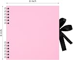 8x8 inch Scrapbook Photo Album DIY Picture Book 40 Pages, Thick Kraft Paper Scrap Book Album with Silk Ribbon Wedding Guest Book Memory Book for Baby, Family, Travel (Pink)