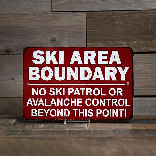 Miniatura 4 de Esquí Área Límite Vintage Retro Reproducción Regalo 8 x 12 Acabado Mate Metal 108120067054