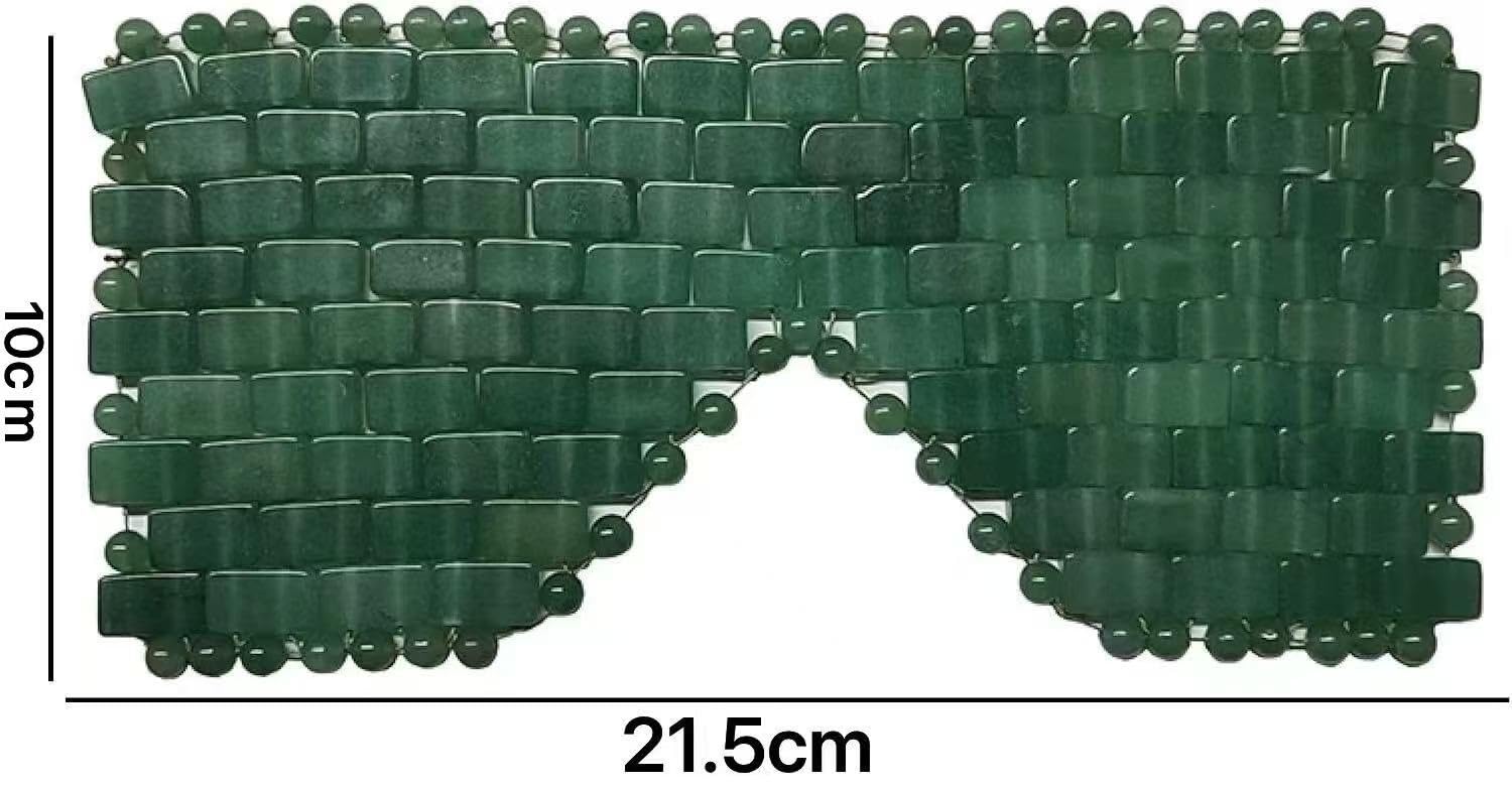 Gua sha stein, Juego de máscara for ojos de orina verde, cristal de jade natural, máscara for dormir, rodillo facial, masaje Gua Sha, verde