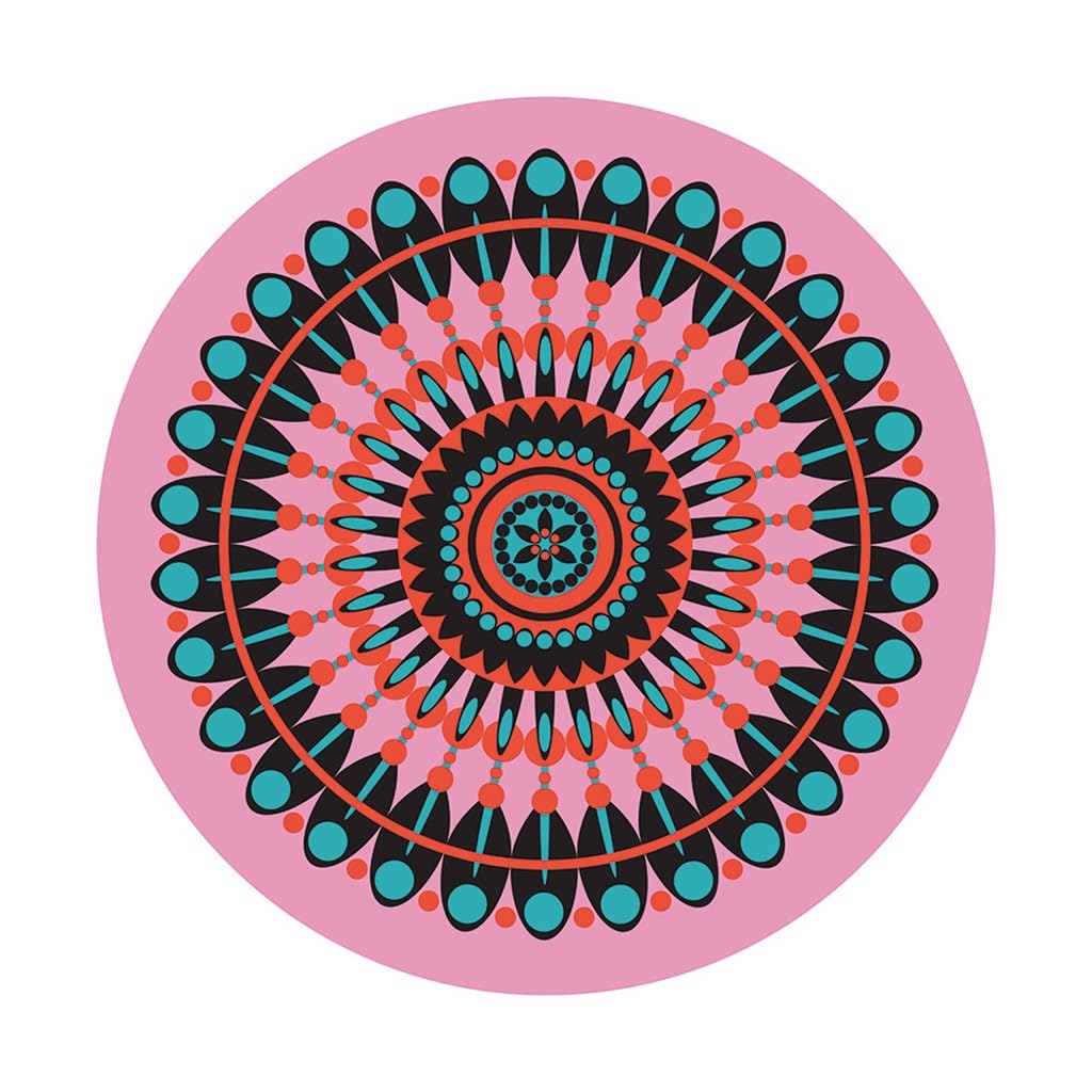 RajoNN Tappetino da Yoga Stampato Premium Tappetino da Meditazione Antiscivolo Mandala Tappetino da Meditazione Spesso 5 mm 55 * 55 Pollici per Pilates, Sport all'Aria Aperta