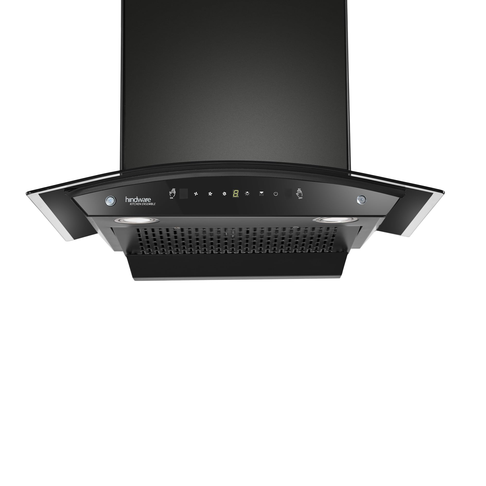 Hindware Smart Appliances | Sancia 60 cm Chimney | 1200 CMH | Curved Glass | Auto Clean | Filterless | Touch Control, Motion Sensor | 5 Yrs Warranty on Motor & 2 Yrs on Product (Black)-image-31