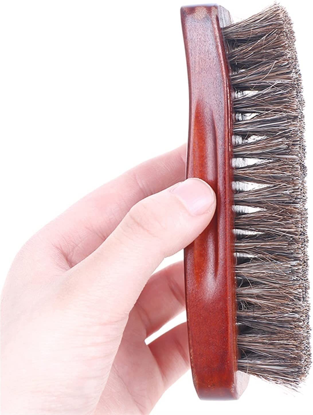 Cepillo for Zapatos, cerdas de Madera Natural Cepillo for Zapatos de Pelo de Caballo Cepillo for pulir Botas de Cuero Limpiador de Zapatos Cepillo for Zapatos(17x2cm)
