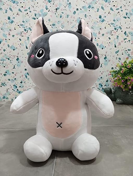 Black and White Dog Super Soft Toy for Kids Stuffed Animal pet Toy 30 cm Single Piece (Multicolor) at Rs. 420