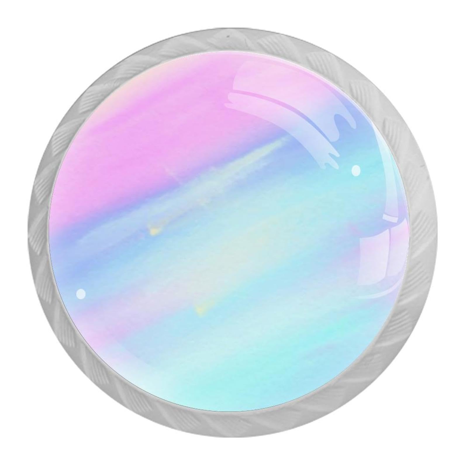Tqmspg 4 Pieces Drawer Pulls Rainbow Colors Door Knobs Dresser Handles for Kitchen Wardrobe Cupboard Hardware Furniture