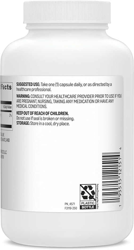 Amazon Basics Potassium Heart Health Capsules, 99 mg, 250 Count