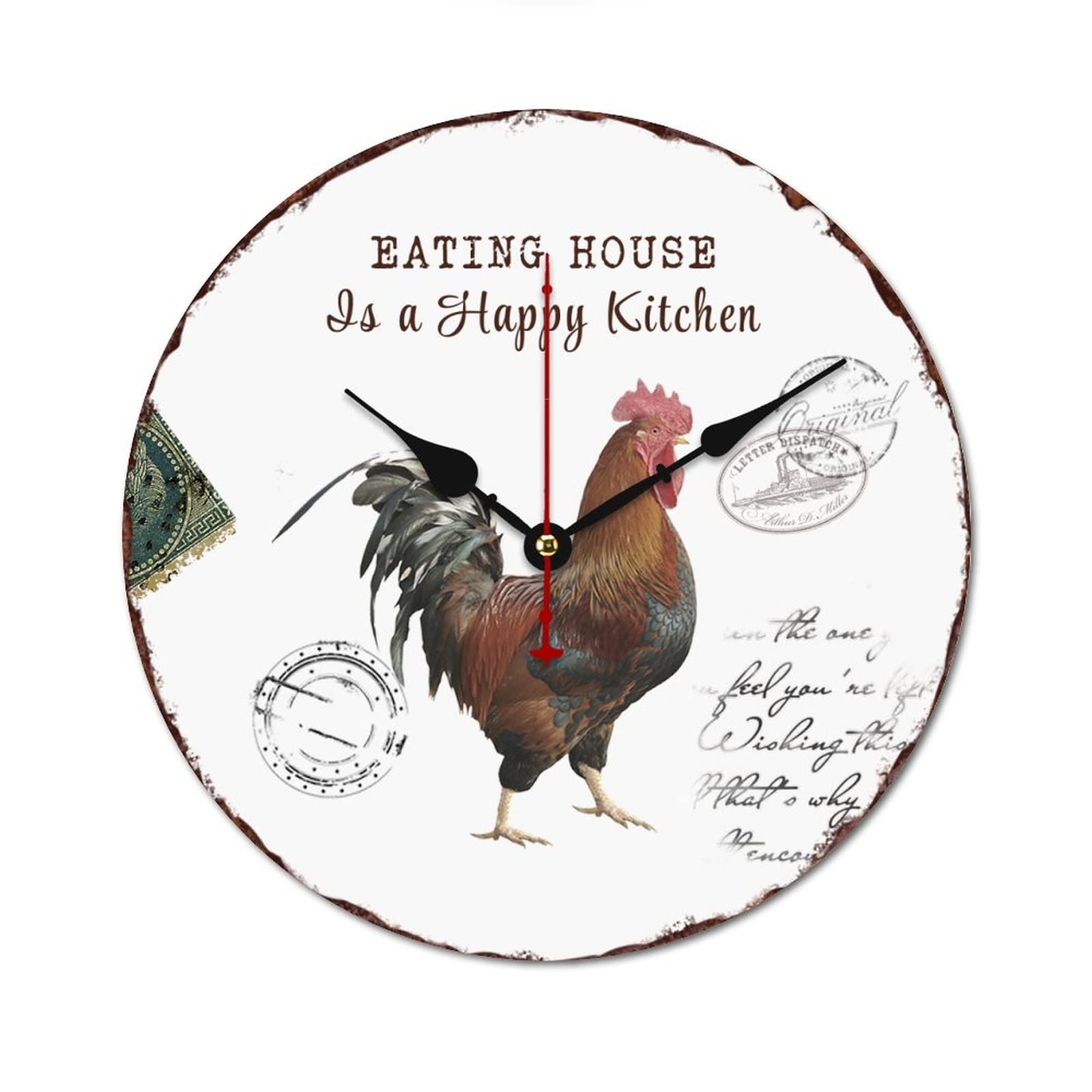Horloge de cuisine rétro en bois le bonheur familial s'affiche sur vos murs