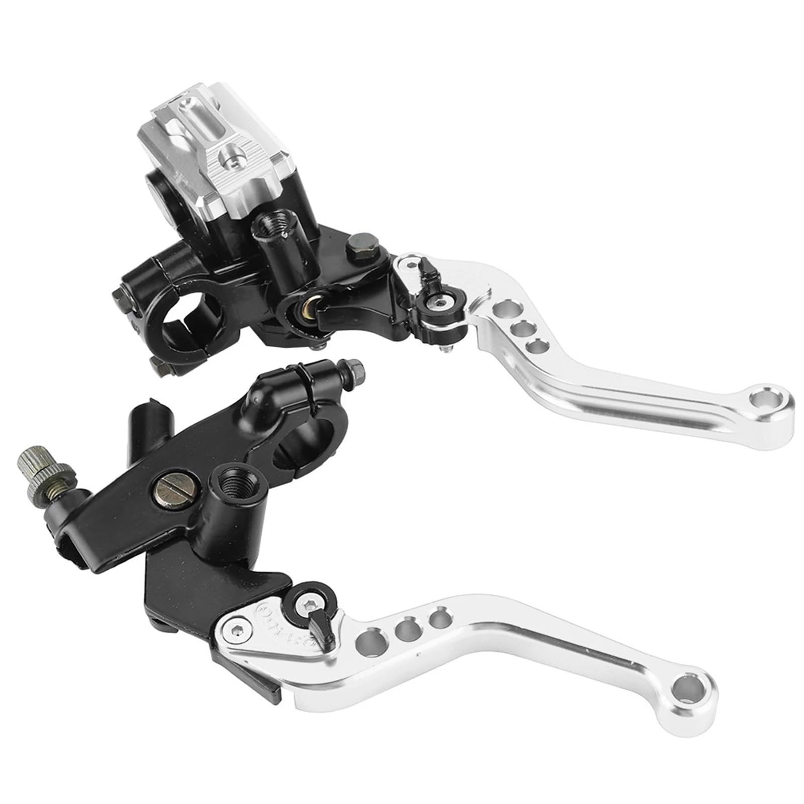 TONFVXB Brake Grips Motorbike Brake Levers 2Pcs 22mm Universal Motorcycle Handlebar Master Cylinder Levers Hydraulic Brake Pump Clutch Adjustable(Silver)