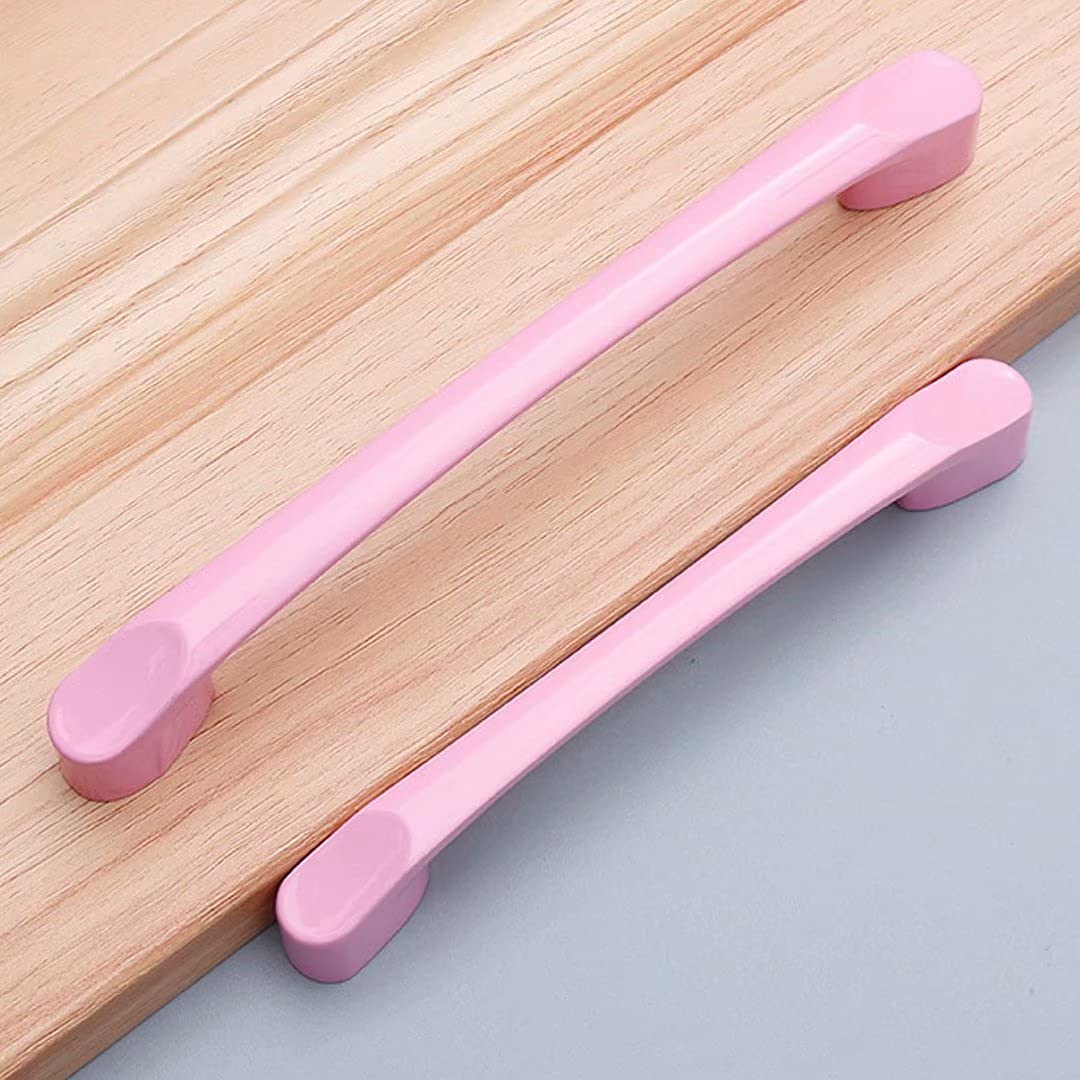 10 Stück Einfache Aluminiumlegierung Griff Küchenschrank Schuh Kleiderschrank Tür Schubladenknöpfe Möbelgriff Hardware Schrankgriffe (Rosa Lochabstand 128 mm)