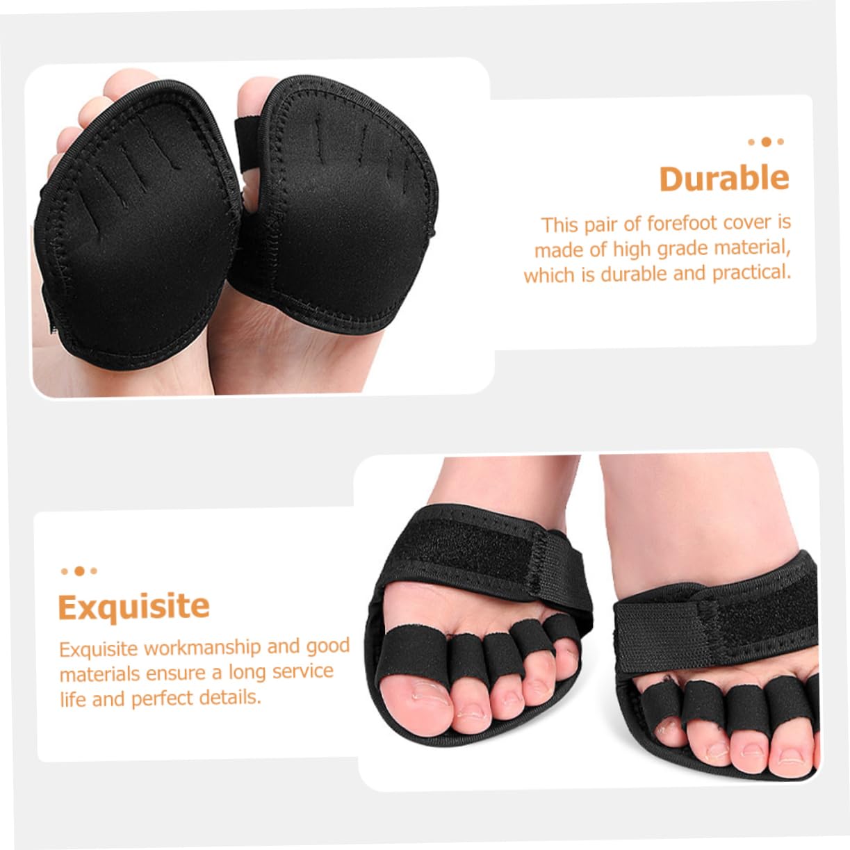 GLEAVI 5 Paare Yogamatte tanzen fitness-zubehã¶r fitness zubehör rutschhemmer toe pads elastikband Socken Vorfußpolster für Damen vordere Fußpolster rutschfest Bodenmatte Frontpolster sbr