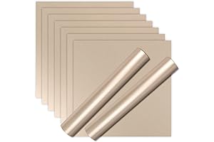 HTVRONT 9PCS Champagne Gold Metallic Permanent Vinyl Sheets