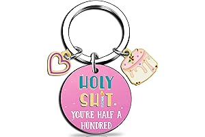 50th Birthday Keychain for Her, Funny Gifts for Women Turning 50