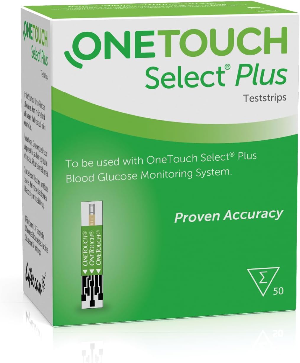 OneTouch Select® Plus Test Strips I 50 Tests I for Blood Glucose Monitoring with Diabetes I 1 Pack I 50 Test Strips Included