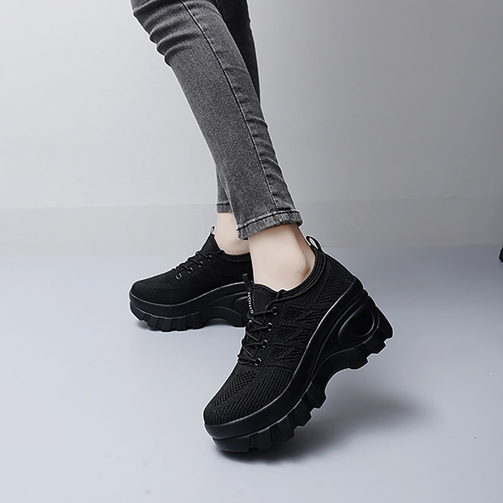 Scarpe Comode per Camminare Leggere Sneakers Platform Donna Eleganti | Tennis Camminata in Tomaia Maglia per Passeggiata Invernale Scarpe Ginnastica Concezione Ergonomica Pelle Sintetica
