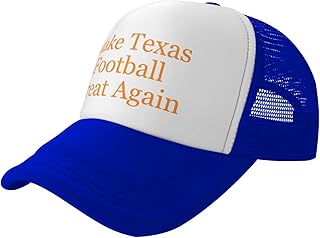 Haebfsl Funny Make Texas Football Great Again Baseball Hats for Men Adjustable Dad Hat Gift for Men/Women Trucker Cap Blue